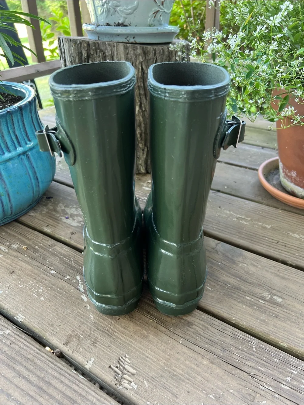 Hunter Glossy Short Rain Boots in Forest Green - Picture 6 of 6
